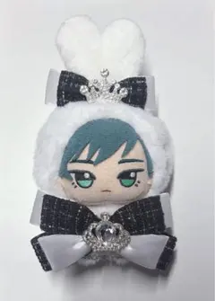 ぬい服 10～12cm ちびぐるみ うさぎ 白 黒 ツイード 量産型 着ぐるみ