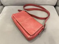 日本未発売 USA製 COACH｜コーチ レザーショルダーバッグ レッド