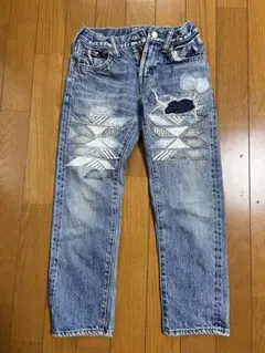 デニムダンガリー⭐︎ 刺繍デニム 130