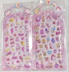 SALE!!新品☆うさぎとくまの可愛い♪３Dぷっくりシール２枚セット