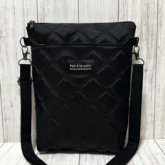 g764 ナイロンキルティング サコッシュ☆ブラック