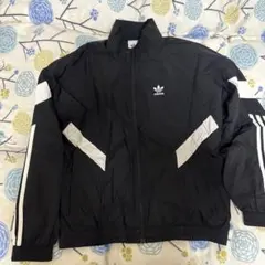 adidas ブラック ナイロンジャケット A/M トラックジャケット