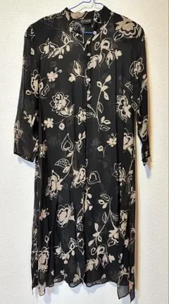 SPIGA 花柄シャツドレス 黒/ベージュのサムネイル