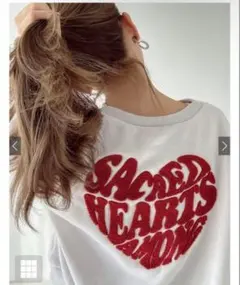 ハートサガラ刺繍スウェットトップス［mf012］