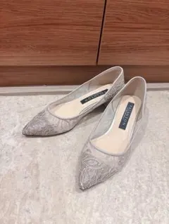 【美品】タラントンbyダイアナ レースパンプス 22.5cm グレー　3cm