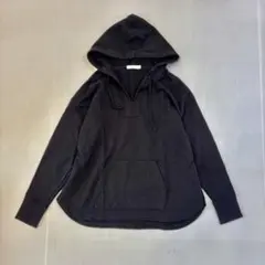 ニコアンド パーカー トップス Vネック ブラック 3