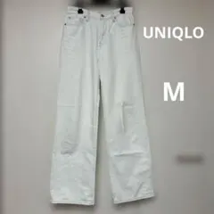 UNIQLO ワイドストレートジーンズ ライトブルー 24 白　ホワイト　デニム