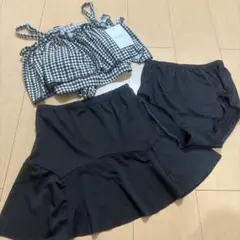 姫*子様 チェック柄フリルセパレート水着