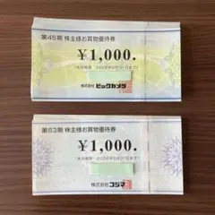 ビックカメラ　コジマ　株主優待券　19000円分