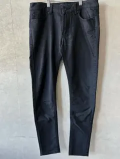 美シルエット ブラックスキニー黒パンツ メンズ29/30 ストレッチテーパード