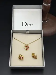 【極美品❢】ディオール　ハートネックレス・イヤリングセット　箱付き