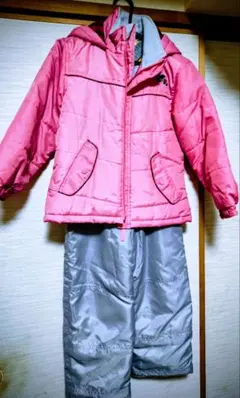 子ども用スキーウェアセット ピンク/グレー