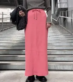 新品タグ付き　チャオパニックティピー　リブＩラインスカート　サーモンピンク　S