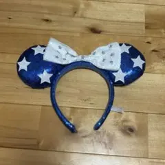 ミッキー カチューシャ 星 青 スパンコール