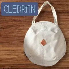 CLEDRAN クレドラン ラウンド型 キャンバス トートバッグ　サークル　白のサムネイル