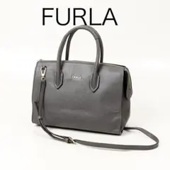 H6516-5◾️フルラ　斜め掛けレザー2wayショルダーハンドバッグ