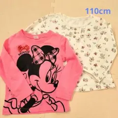 花柄、ミニーちゃん　 長袖カットソー 110cm