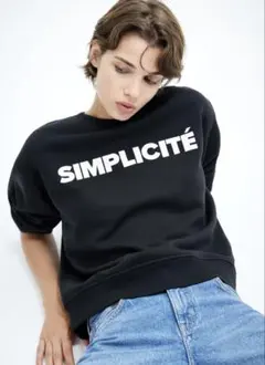 【美品】H&M エイチアンドエム クルーネックスウェットシャツ スウェット ロゴ