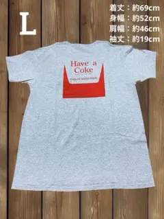 コカコーラ Coca-Cola Tシャツ L 両面プリント グレー