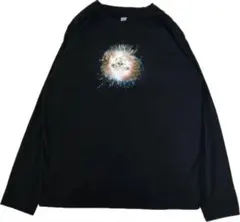グラニフ インザスーパーノヴァ 長袖Tシャツ ロンT ブラック 宇宙猫 猫柄のサムネイル