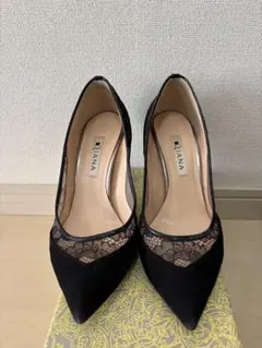DIANA ブラック レース ハイヒール 23.5cm
