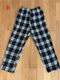 Lovetoxic チェック柄ロングパンツ（黒と白）／150cm