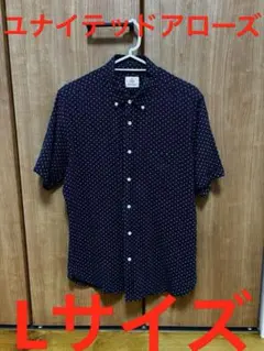 ⭐️大人気⭐️ユナイテッドアローズ 半袖シャツ リネン 麻 ネイビー ドット