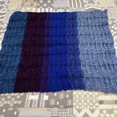 ハンドメイド 青系グラデーション マルチカバー　膝掛け　座布団 4924-4
