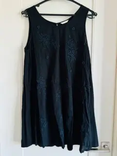 studio CLIP ノースリーブ 刺繍 ブラック　インド製 大きいサイズのサムネイル