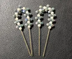 髪飾り　2点組　フェイクパール　ヘアアクセサリー　簪　かんざし　着物　和洋折衷