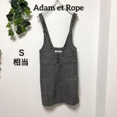 美品【Adam et Rope 】アダムエロペチェック柄キャミワンピ36 Ｓ相当のサムネイル