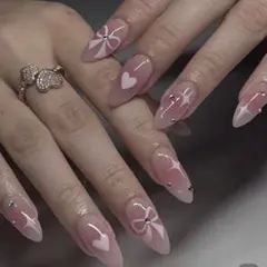 ネイルチップ　シーン　ピンクshein シンプル　ハート