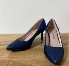STACCATO スタッカート グリッターコンビ パンプス ヒール 23のサムネイル