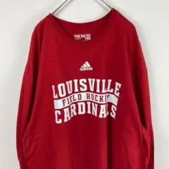USA古着 adidas アディダス 長袖 Tシャツ ロンT 赤のサムネイル