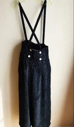 水玉模様クロスストラップサロペット(REPSIM)