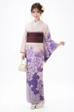 訪問着 フルセット5点サイズM〜Ｌ総絞り　草花文　やまと誂製　正絹