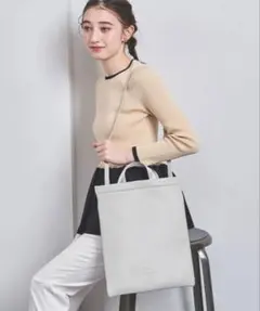 UNITED ARROWS 2WAY ショルダーバッグ ライトグレーのサムネイル