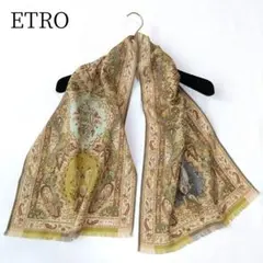 【ETRO/エトロ】ストール　ショール　ペイズリー　ウール　シルク　イタリア製