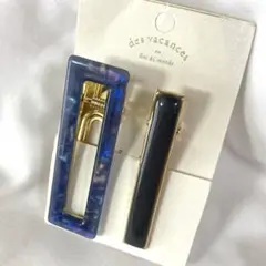 ヘアクリップ　セット　新品　ブルー系　ヘアアクセサリー　ヘアアレンジ