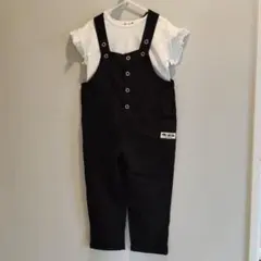 黒いオーバーオール（110cm）＆Tシャツ（おまけ）