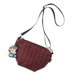 ファミリア　ポシェット　赤系ファミリアチェック