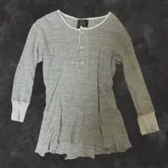 y2k ヘンリーネックL/Sシャツ グレー