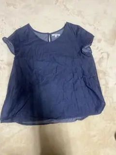 GLOBAL WORK ネイビー Vネック 半袖シャツ