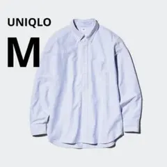 UNIQLO オックスフォードシャツ　ストライプ　ブルー　定番　ワイシャツ　長袖
