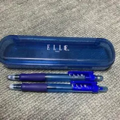 ELLE シャープペン&ボールペン2本セット ブルー ケース付き