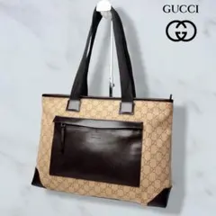 541 美品 GUCCI ハンドバッグ トートバッグ 肩掛け GGキャンバス