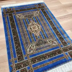 イラン製 ペルシャ絨毯 段通 絹100％ 58×90cm G R5236B - メルカリ
