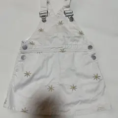 351 プティマイン　ジャンバースカート　花柄　白