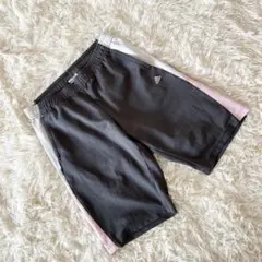《アディダス》【L】ジャージパンツ グレーピンク 半ズボン ウエストゴム