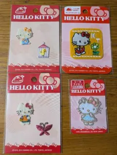 新品　日本製　ハローキティ刺しゅう　ワッペン　4個セット　2014年